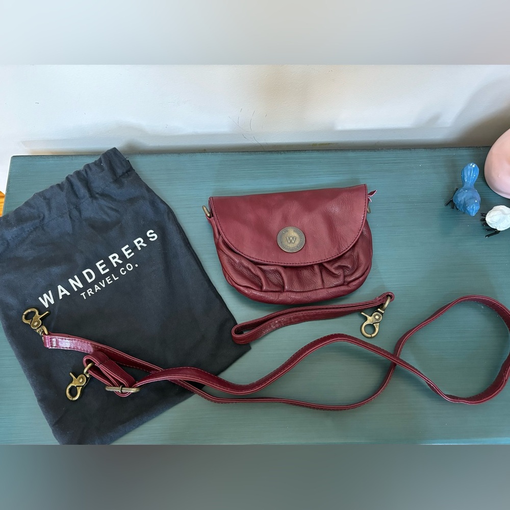 Wanderers Rosa Piccola - crossbody/clutch maroon/burgandy